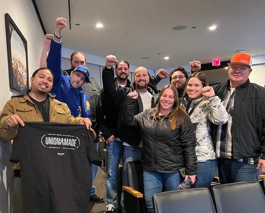 SMART Local 104 members rally at the Vallejo City Council for a PLA and to create union jobs in Northern California