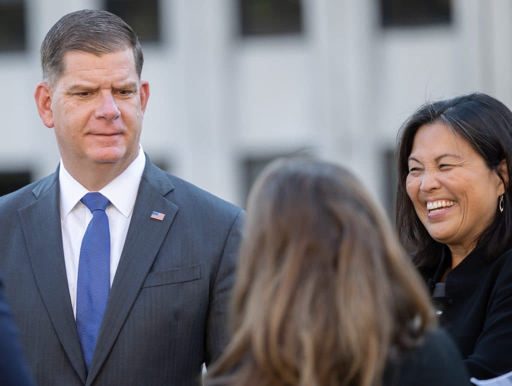 Former Secretary of Labor Marty Walsh (left) and Deputy Labor Secretary Julie Su.