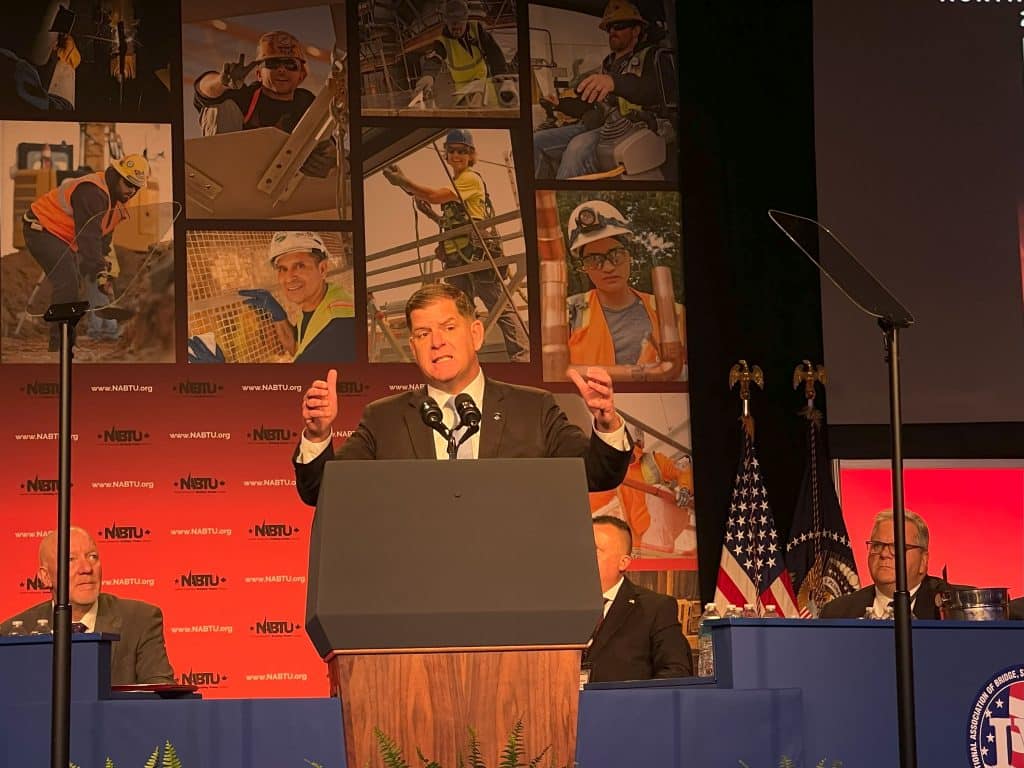 Former Labor Secretary Marty Walsh speaks at the 2023 NABTU Legislative Conference