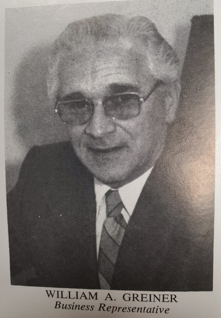 Local 12 member William Greiner as business rep., circa 1980