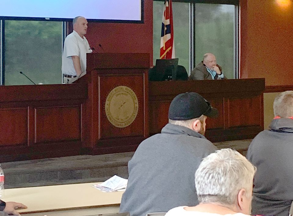 Brother Arin Johnson speaks at the coalition building meeting in Cleveland.,