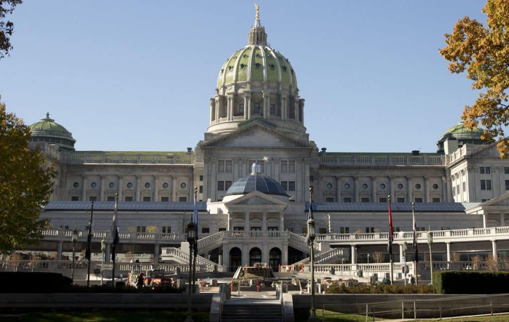 Picture of the Pa. Captiol from then-Gov. Tom Wolf from Harrisburg, Pa. Licensed under the Creative Commons Attribution 2.0 Generic license. https://creativecommons.org/licenses/by/2.0/deed.en